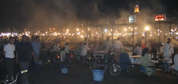 Marrakesh market at night